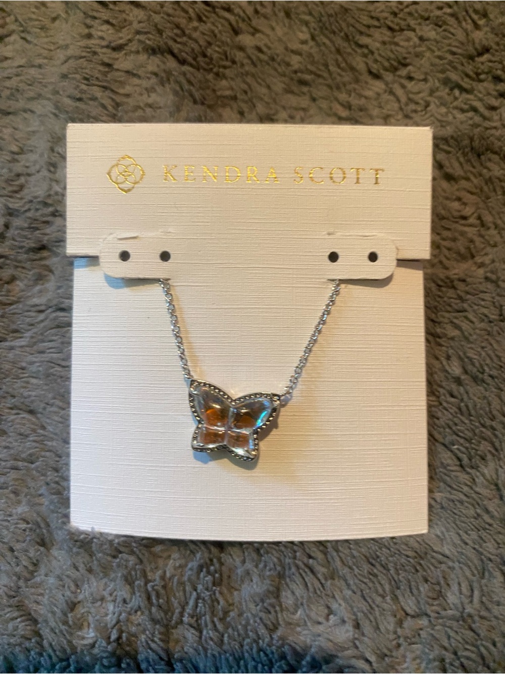 Kendra Scott Silver Butterfly Necklace - Iridescent Accent